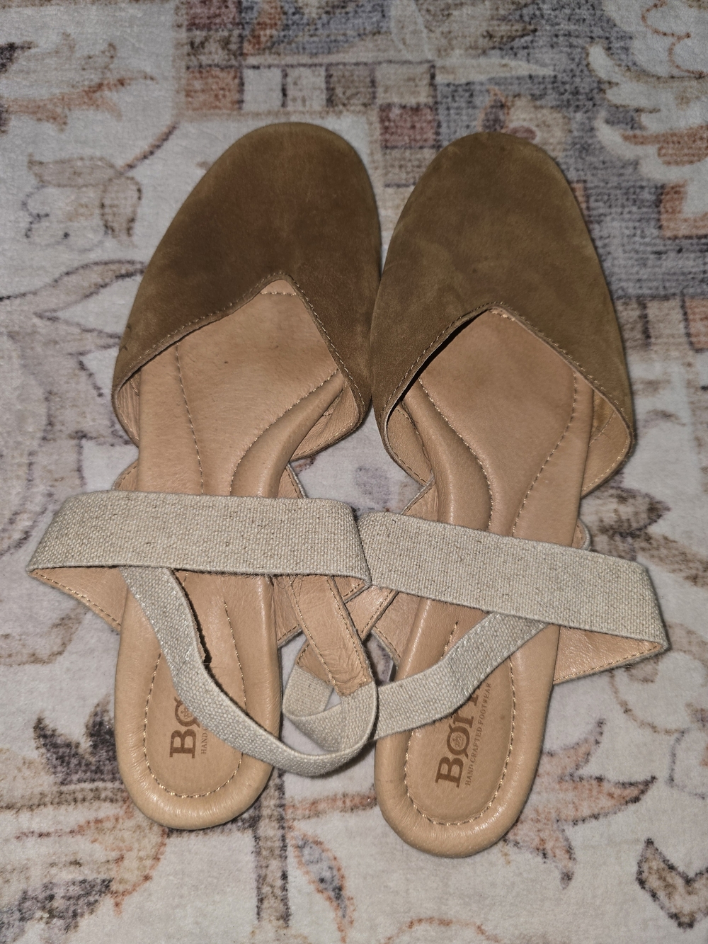 Born Coco Tan Suede Slingback Flats